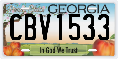 GA license plate CBV1533