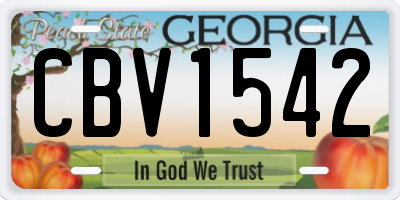 GA license plate CBV1542