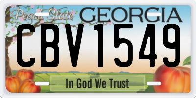 GA license plate CBV1549