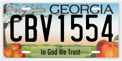 GA license plate CBV1554