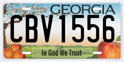 GA license plate CBV1556