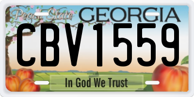 GA license plate CBV1559