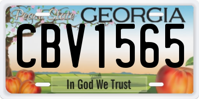 GA license plate CBV1565