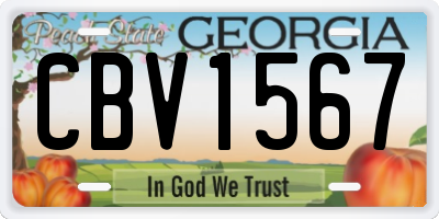 GA license plate CBV1567