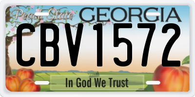 GA license plate CBV1572