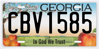 GA license plate CBV1585