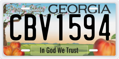GA license plate CBV1594