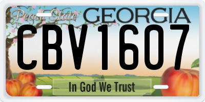 GA license plate CBV1607