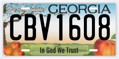GA license plate CBV1608