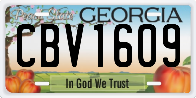 GA license plate CBV1609