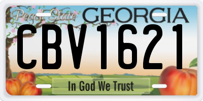 GA license plate CBV1621