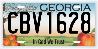 GA license plate CBV1628