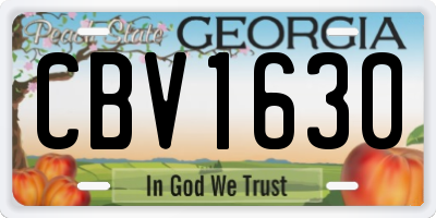 GA license plate CBV1630