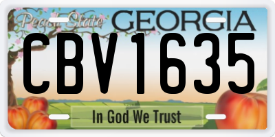 GA license plate CBV1635