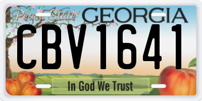 GA license plate CBV1641
