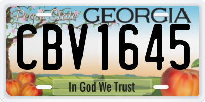 GA license plate CBV1645