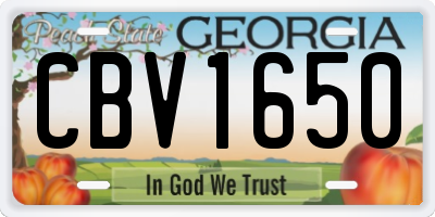 GA license plate CBV1650
