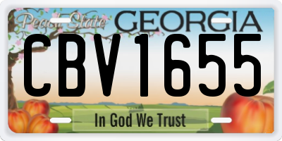 GA license plate CBV1655