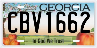 GA license plate CBV1662