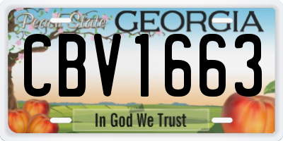 GA license plate CBV1663