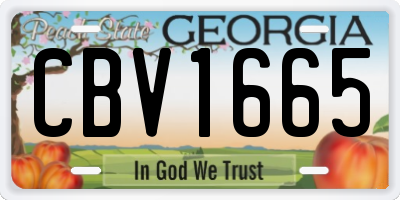 GA license plate CBV1665