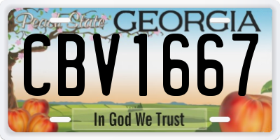 GA license plate CBV1667