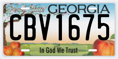 GA license plate CBV1675
