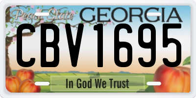 GA license plate CBV1695