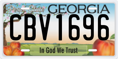 GA license plate CBV1696