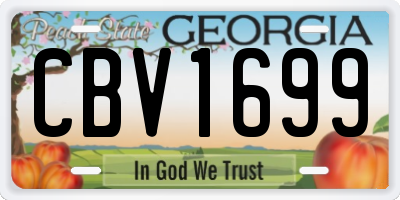 GA license plate CBV1699