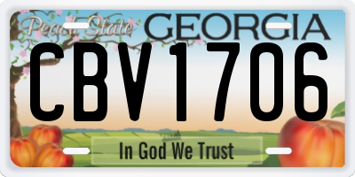 GA license plate CBV1706