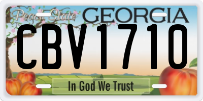 GA license plate CBV1710