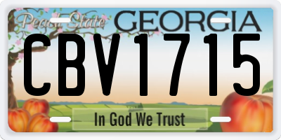 GA license plate CBV1715
