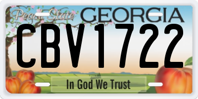 GA license plate CBV1722