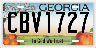 GA license plate CBV1727