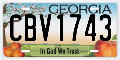 GA license plate CBV1743