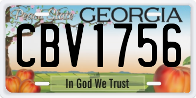 GA license plate CBV1756