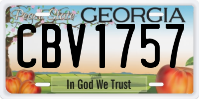 GA license plate CBV1757