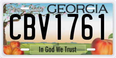 GA license plate CBV1761