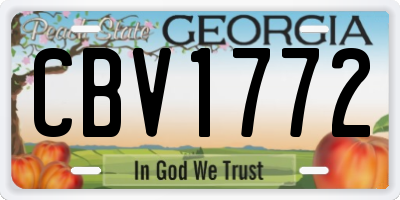 GA license plate CBV1772
