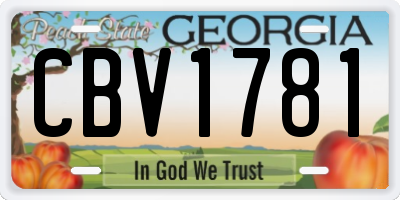 GA license plate CBV1781