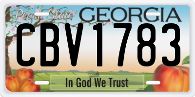 GA license plate CBV1783