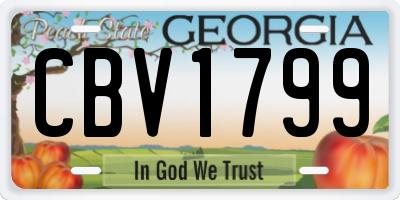 GA license plate CBV1799