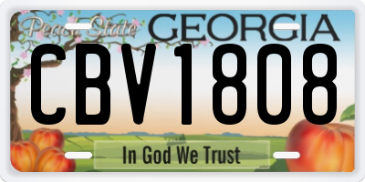 GA license plate CBV1808
