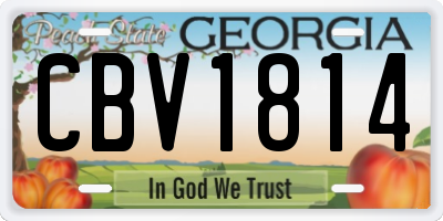 GA license plate CBV1814