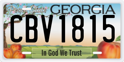 GA license plate CBV1815