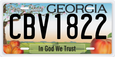 GA license plate CBV1822