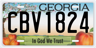 GA license plate CBV1824