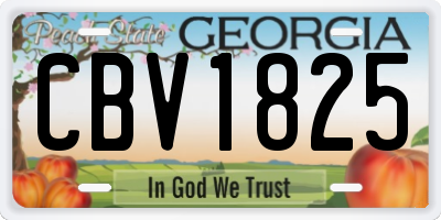 GA license plate CBV1825