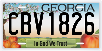 GA license plate CBV1826